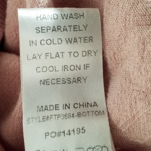 Fate Womens Cargo Joggers Pink Linen Blend Elastic Waist Cuffs Size M - Picture 7 of 7